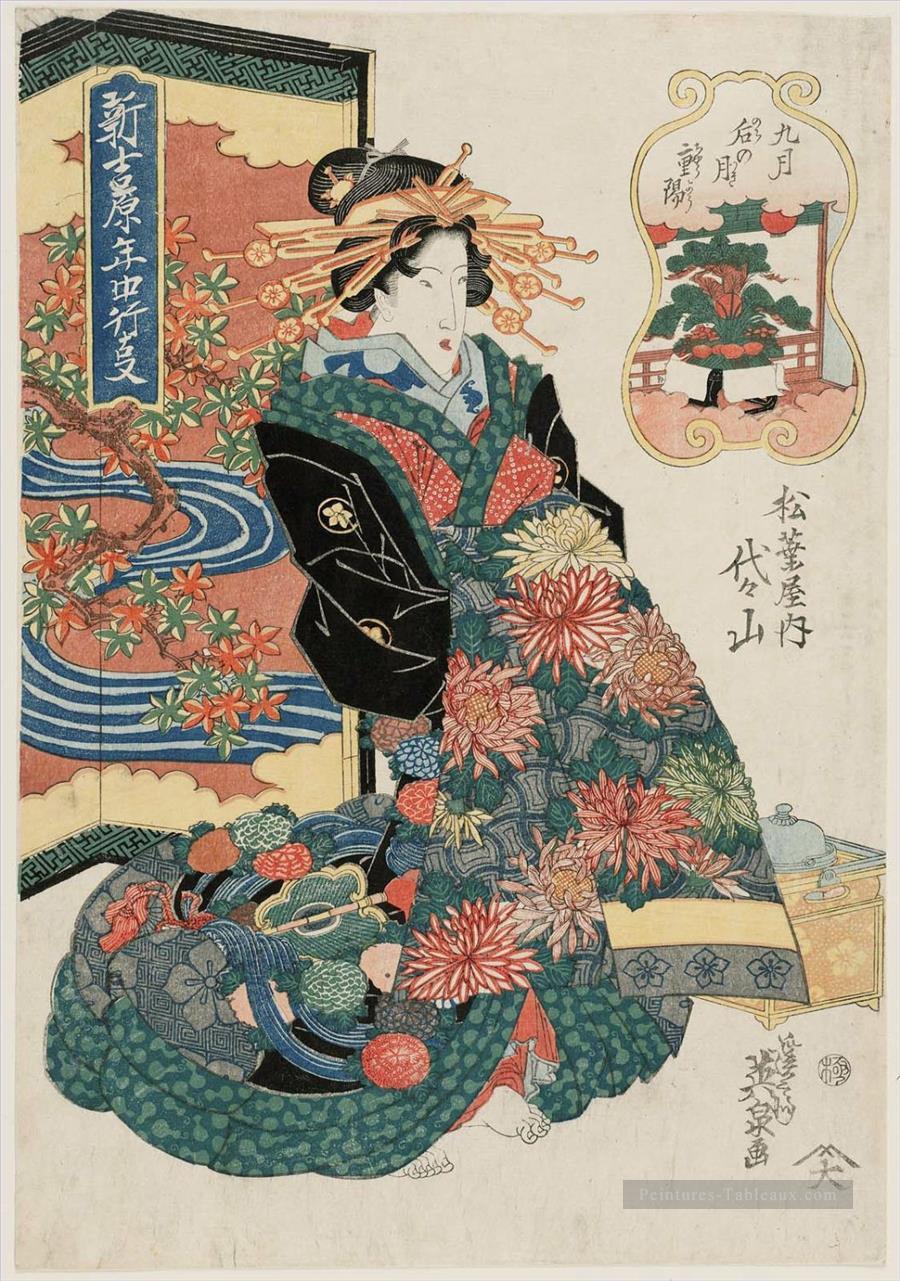 le neuvième mois ch y Keisai, japonais Peintures à l'huile